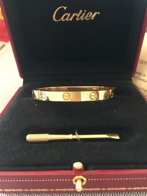 cartier size 18 love bracelet|cartier love bracelet with screwdriver.